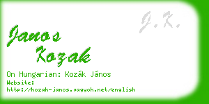janos kozak business card