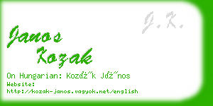 janos kozak business card